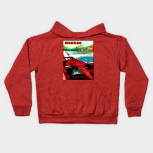 Monaco Grand Prix Automoble Advertising Road Race Print Kids Hoodie